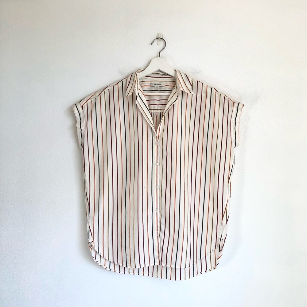 Madewell Central Sadie Multicolor Stripe Button Up Shirt Size XS
